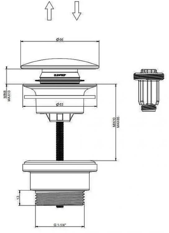 Донный клапан FILARETE FL75BR click-clack цвет Бронза