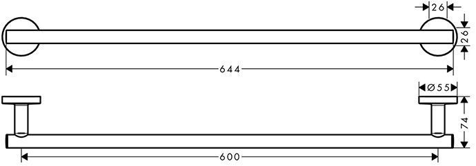 Hansgrohe Logis UA Полотенцедержатель 6осм., подвесной, цвет: хром