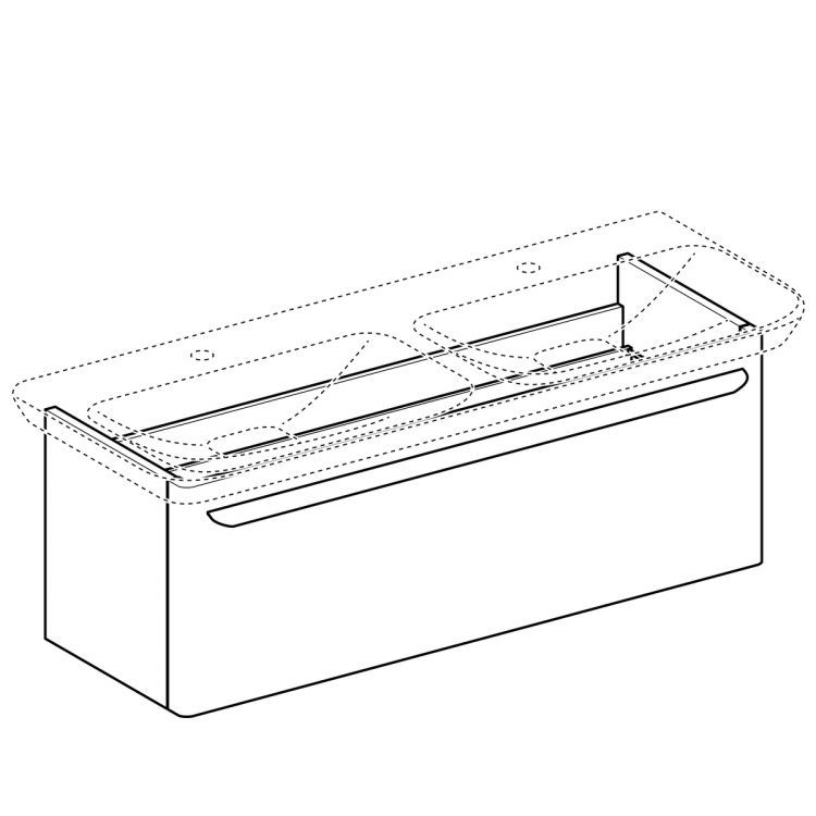 Тумба под двойную раковину Geberit myDay, 116x41, какао с молоком [824131000]