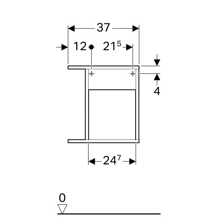 Боковой шкафчик Geberit iCon XS, 37x28, белый глянец [840237000]