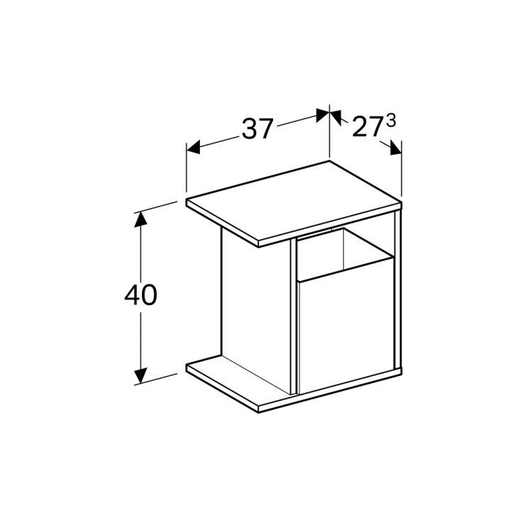Боковой шкафчик Geberit iCon XS, 37x28, белый глянец [840237000]