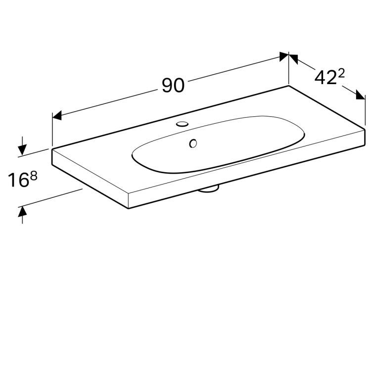 Раковина Geberit Acanto, 500.633.01.2