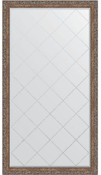 Зеркало Evoform Exclusive-G Floor 200х110 BY 6352 с гравировкой в багетной раме - Виньетка бронзовая 85