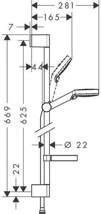 Hansgrohe Crometta Vario Unica Душевой гарнитур 66.9см., с ручным душем, цвет: хром