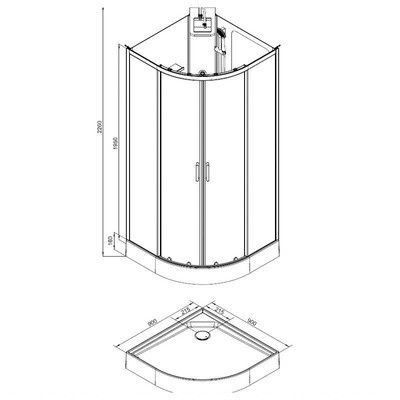 Душевая кабина Aquanet Passion R 90 см прозрачное стекло