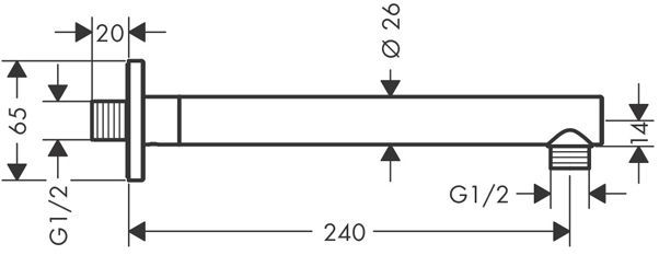 Hansgrohe Vernis Shape Душевой держатель 240 мм, цвет: матовый черный