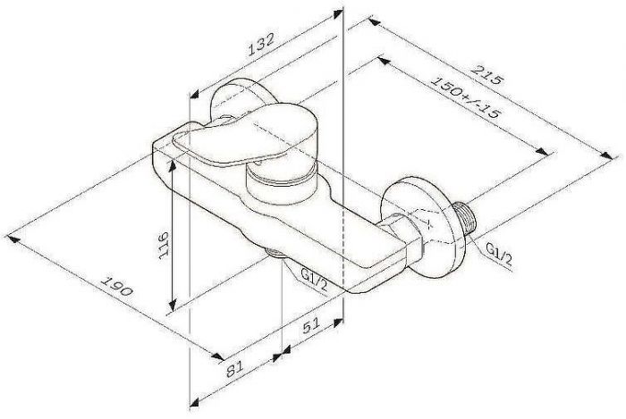Смеситель для душа AM.PM X-Joy F85A20022 Черный матовый