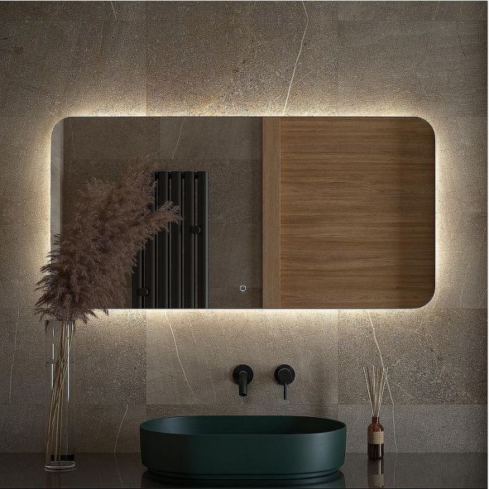 Зеркало Defesto Opti 120x60 DF 2808SH с подсветкой 34W-4500К/Сенсорный выключатель/Нейтральный белый свет