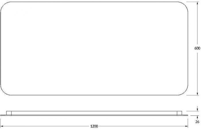 Зеркало Defesto Opti 120x60 DF 2808SH с подсветкой 34W-4500К/Сенсорный выключатель/Нейтральный белый свет