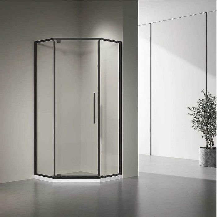 Душевой уголок Veconi Rovigo RV-35B 80х80 RV35B-80-01-C7 профиль Черный матовый стекло прозрачное