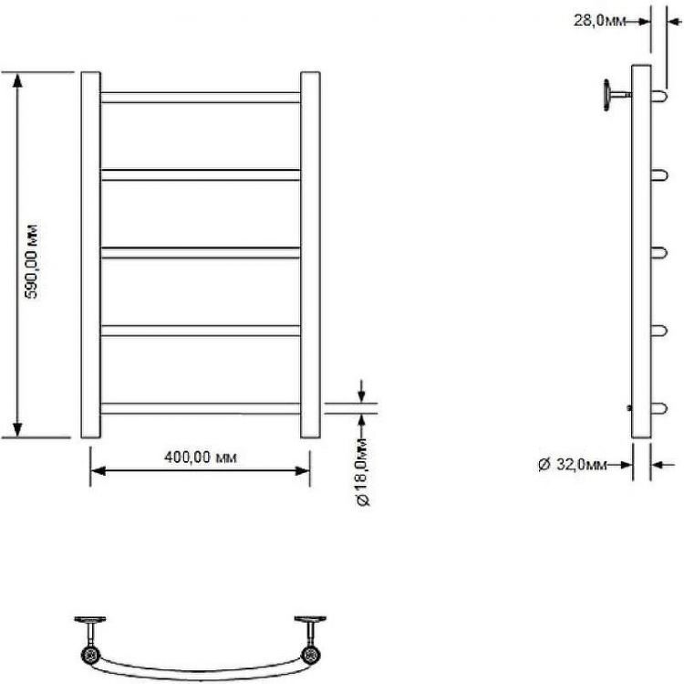 Водяной полотенцесушитель Aquanet Romeo 60x40 266723 Хром