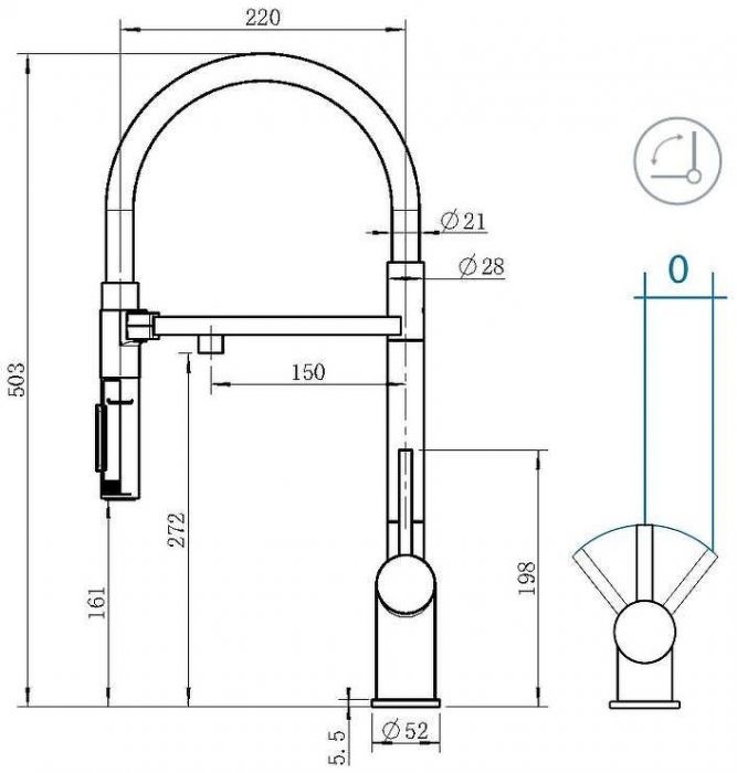 Смеситель для кухни Grandex Aqua Choice-S 902015 цвет Сатин
