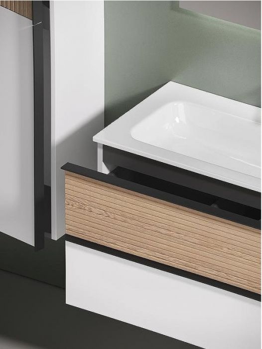 Тумба под раковину Sancos Delta 120 DL120W подвесная Дуб светлый Белая