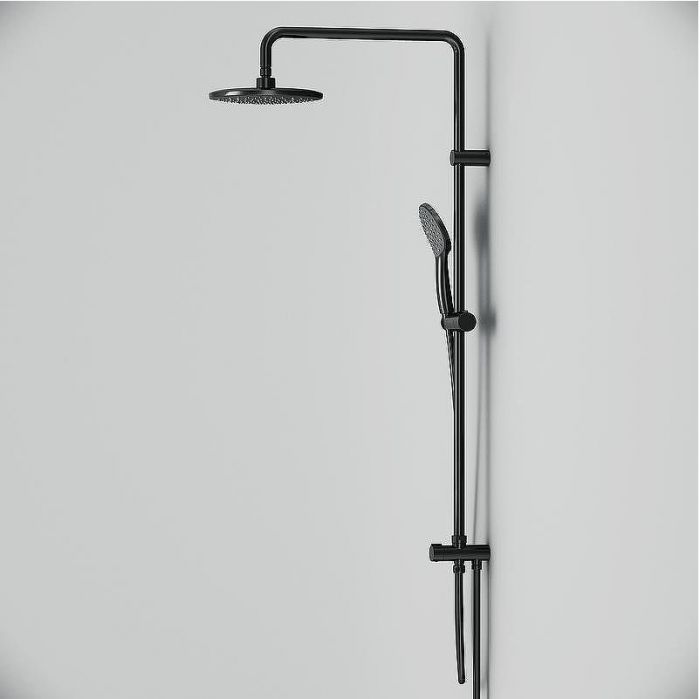 Комплект душевого уголка с душевой системой и аксессуарами AM.PM Gem 90x90 WK90EO профиль Черный матовый стекло прозрачное