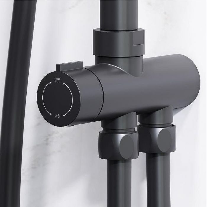 Комплект душевого уголка с душевой системой и аксессуарами AM.PM Gem 90x90 WK90EO профиль Черный матовый стекло прозрачное