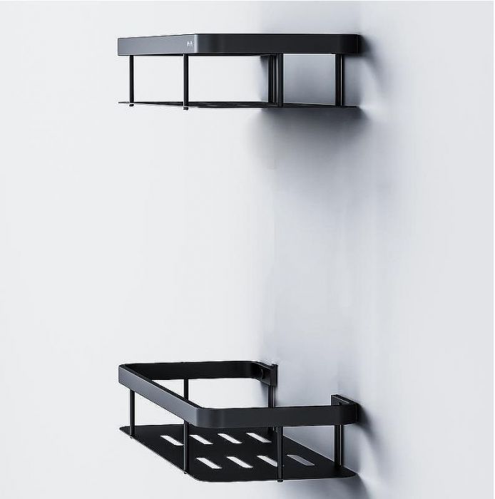 Комплект душевого уголка с душевой системой и аксессуарами AM.PM Gem 90x90 WK90EO профиль Черный матовый стекло прозрачное