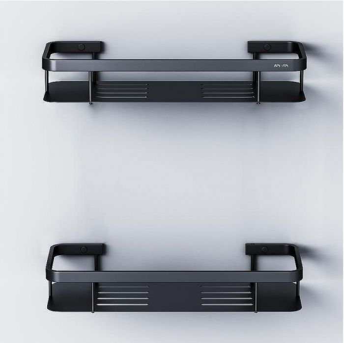 Комплект душевого уголка с душевой системой и аксессуарами AM.PM Gem 90x90 WK90EO профиль Черный матовый стекло прозрачное