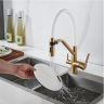 Смеситель для кухни Shevanik S278G цвет Золотой сатин Белый Смеситель для кухни Shevanik S278G цвет Золотой сатин Белый