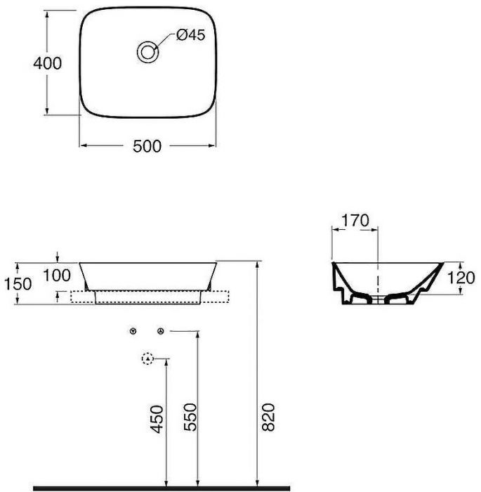 Раковина-чаша Azzurra Prua 50 PRLN05040000BI/(PRU50/IN bi)*0 Белая
