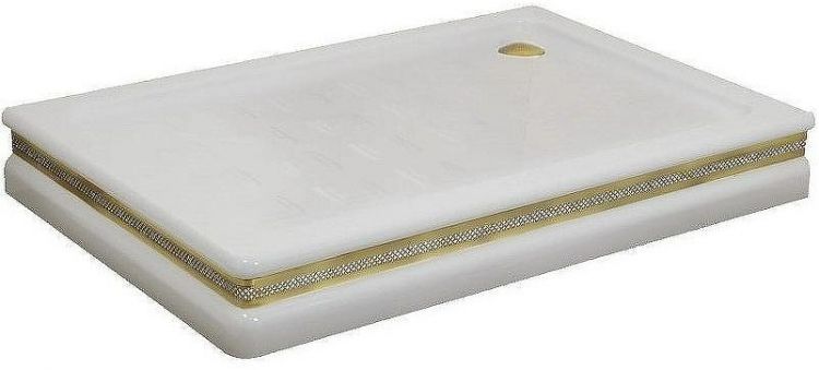 Душевой поддон из стеклокомпозита Migliore 122х82 DX 27605 Белый Золото