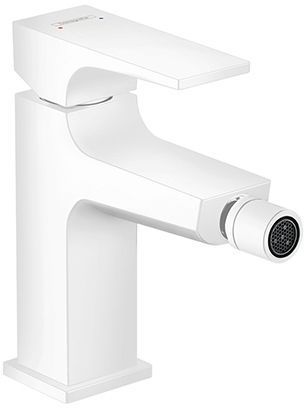 Hansgrohe Metropol Смеситель для биде на 1 отв, с донным клапаном, излив 129мм, цвет: белый матовый