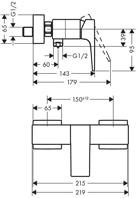 Hansgrohe Metropol Смеситель для душа, настенный, цвет: золото
