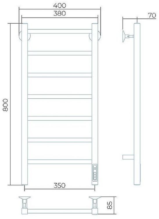 Электрический полотенцесушитель Larusso Астор П7 350х800 4670078536624 Белый Электрический полотенцесушитель Larusso Астор П7 350х800 4670078536624 Белый