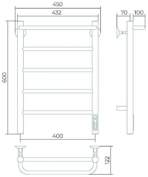Электрический полотенцесушитель Larusso Прайм КС П5 400х600 4670078536549 Белый