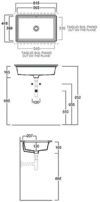 Раковина Simas Top E Lavabi D Arredo S60 bi Белая