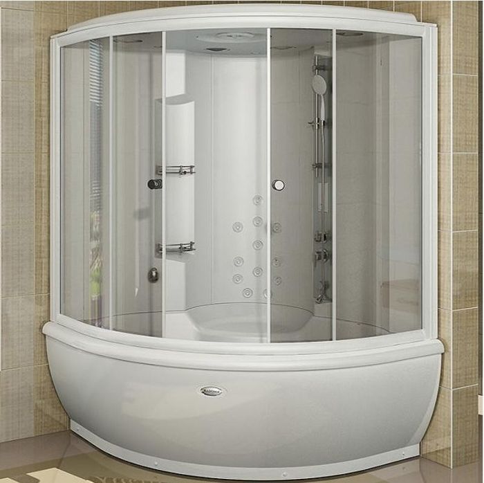 Душевой бокс Radomir Калифорния 1 155x155 1-04-1-0-4-0780 с баней профиль Белый стекло прозрачное