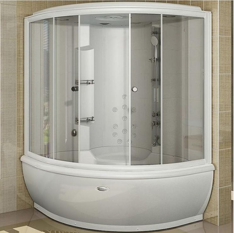 Душевой бокс Radomir Калифорния 1 155x155 1-04-1-0-4-0780 с баней профиль Белый стекло прозрачное