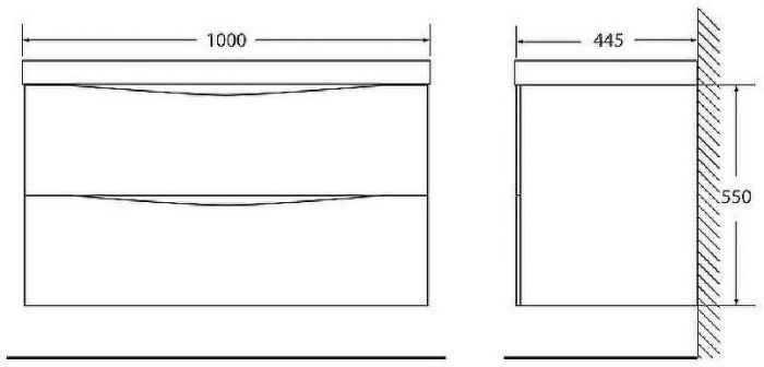 Тумба под раковину BelBagno Marino 100 MARINO-1000-2C-SO-RG-P подвесная Rovere Grigio