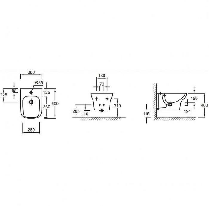 Биде Jacob Delafon Vox EME0002-00 подвесное Белый
