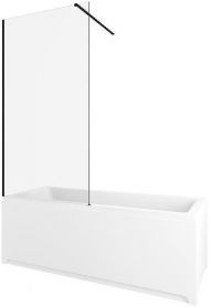 Шторка на ванну Allen Brau Infinity 3 80 3.21063.BBA профиль Черный браш стекло прозрачное