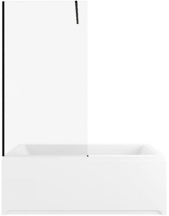 Шторка на ванну Allen Brau Infinity 3 80 3.21063.BBA профиль Черный браш стекло прозрачное