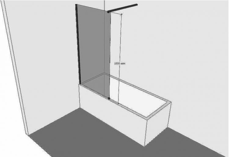 Шторка на ванну Allen Brau Infinity 3 80 3.21063.BBA профиль Черный браш стекло прозрачное