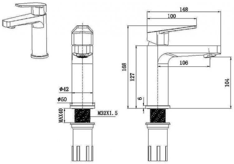 Смеситель для раковины Allen Brau Eclipse 5.E1001-31 Черный матовый