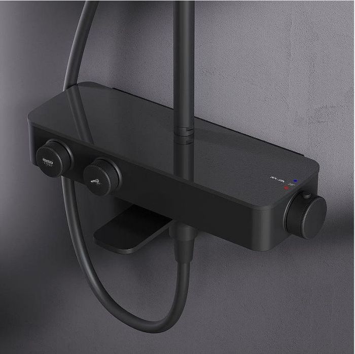 Душевая система AM.PM Inspire V2.0 F0750A522 с термостатом Черная матовая
