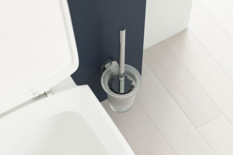 Держатель с туалетным ершом (матовое стекло; хром) HAR 052