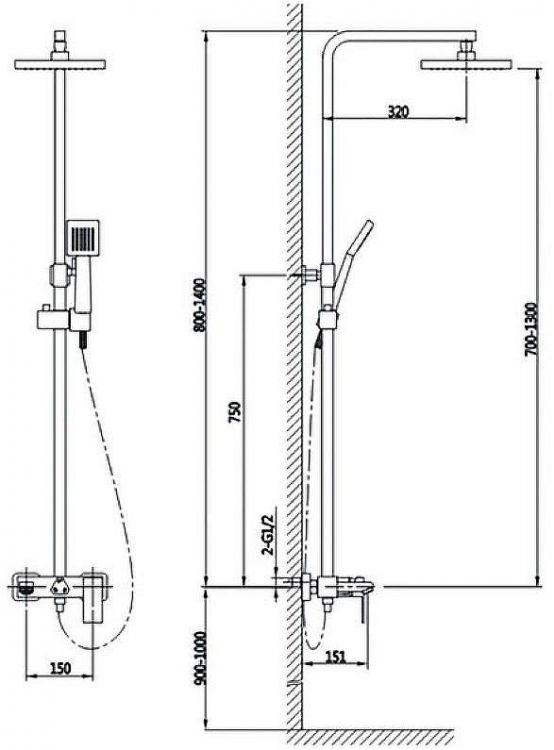 Душевая система Timo Briana SX-7130/03 Черный