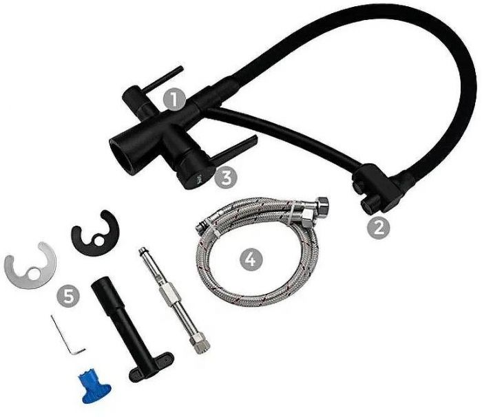 Смеситель для кухни Gappo G4398-16 Черный матовый