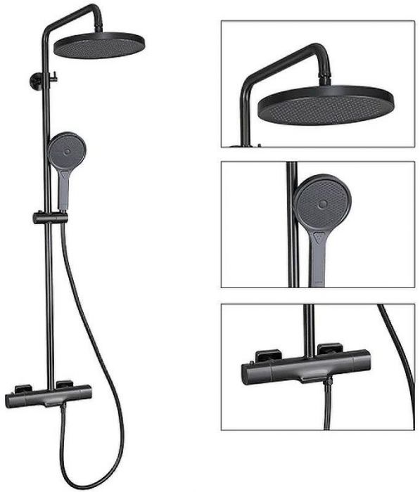 Душевая система Gappo G2495-79 с термостатом Оружейная сталь