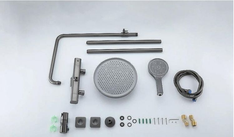 Душевая система Gappo G2495-79 с термостатом Оружейная сталь