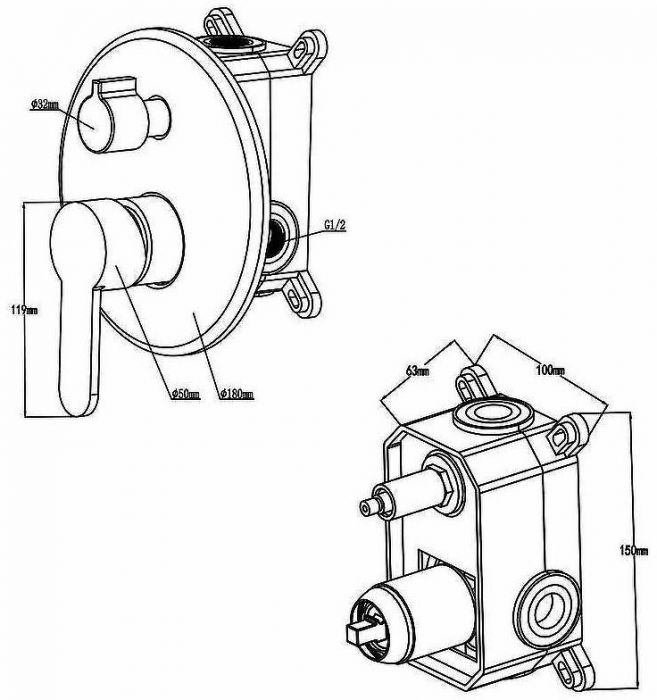 Душевая система Swedbe Platta 5537 Хром