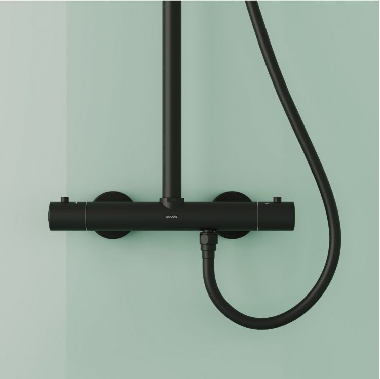 Душевая система Sancos Game с термостатом черный,SC3002MB