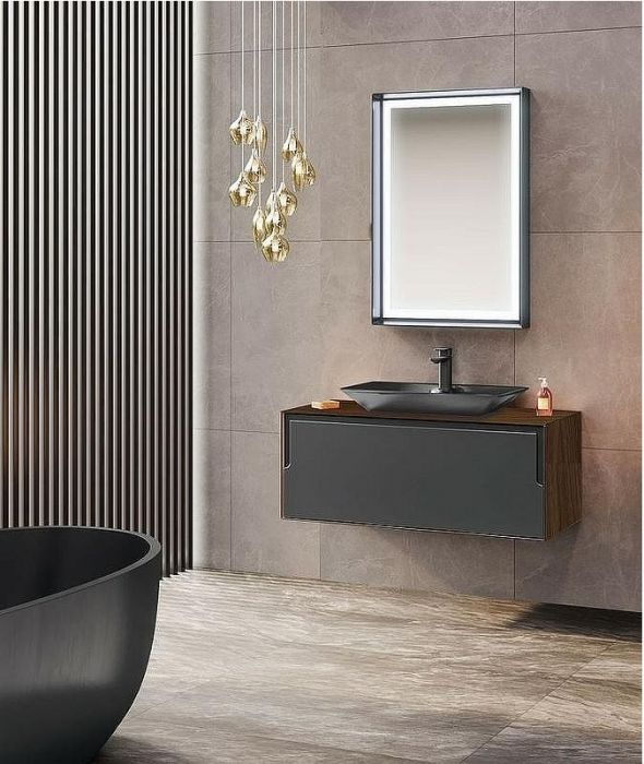 Тумба с раковиной Orka Craft 80 5003987 подвесная Орех Антрацит