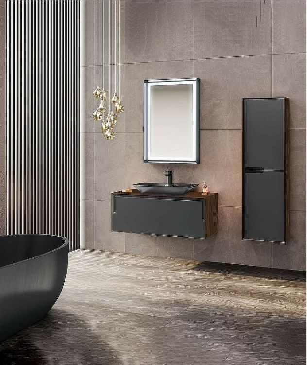 Тумба с раковиной Orka Craft 80 5003987 подвесная Орех Антрацит