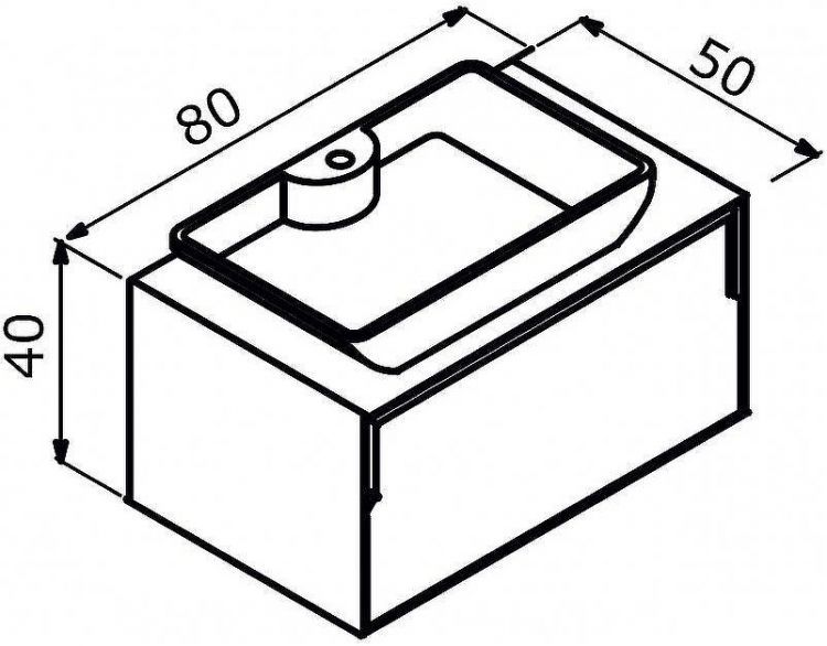 Тумба с раковиной Orka Craft 80 5003987 подвесная Орех Антрацит