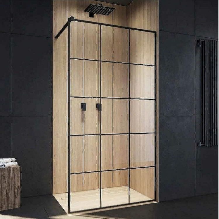 Душевая перегородка Ceruttispa Muza 100x100 T100 профиль Черный стекло прозрачное Душевая перегородка Ceruttispa Muza 100x100 T100 профиль Черный стекло прозрачное