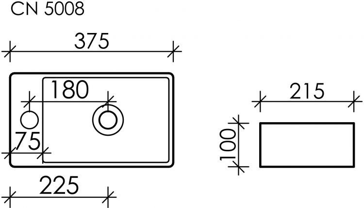 Раковина подвесная SANCOS Element, белый 375х215х100мм, CN5008